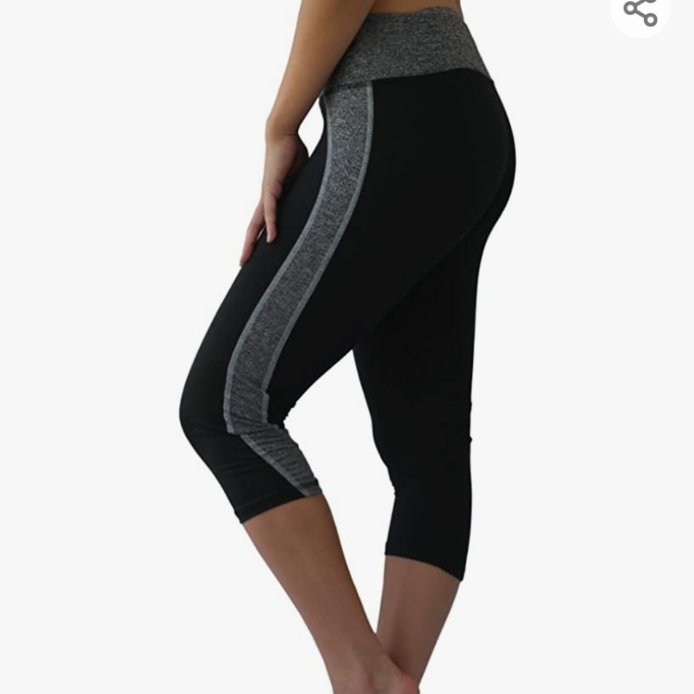 New Moisture Wick Skinny Athletic Yoga Capri Leggings Size XL